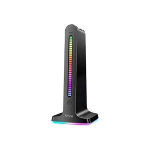 FIFINE Ampligame S3 RGB Headphone Stand with Built-in Power Strip & USB Holder for Gaming and Bluetooth Headphones