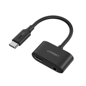UGREEN CM193 (70606) Type C Male To 3.5mm Audio+ Type-C Female Adapter