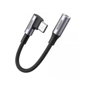 UGREEN AV167 (80723) USB-C Male to 3.5mm Female Angled Adapter Aluminum Shell Black