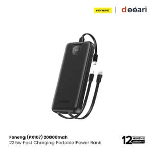 Foneng (PX107) 20000mAh 22.5W Power Bank with Built-In 3 Cables