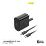 FONENG 25W GaN USB-C Wall Charger With Type-C Cable (UK32) - Black