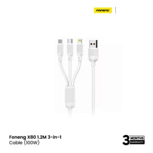 Foneng X80 1.2m 3-in-1 USB to USB-C / Lightning / Micro USB Cable